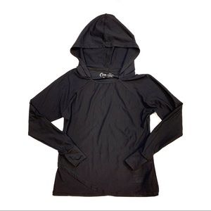 Zyia Active Black Stretchy Hoodie Sweatshirt